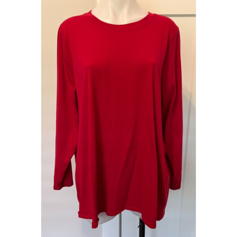 TORRID Womens Knit TOP Long Sleeve RED Size 3 (3X 22/24) Classic